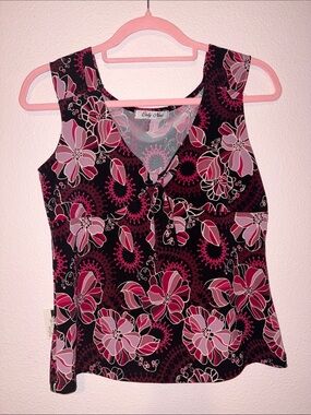 Only Mine Black and Pink Floral Camisole